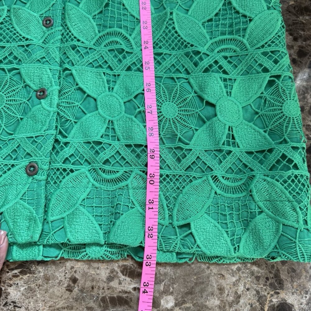ANTHROPOLOGY Green Floral Lace mini Women’s Dress NWT MSRP $170 Size M Petite - Picture 7 of 14